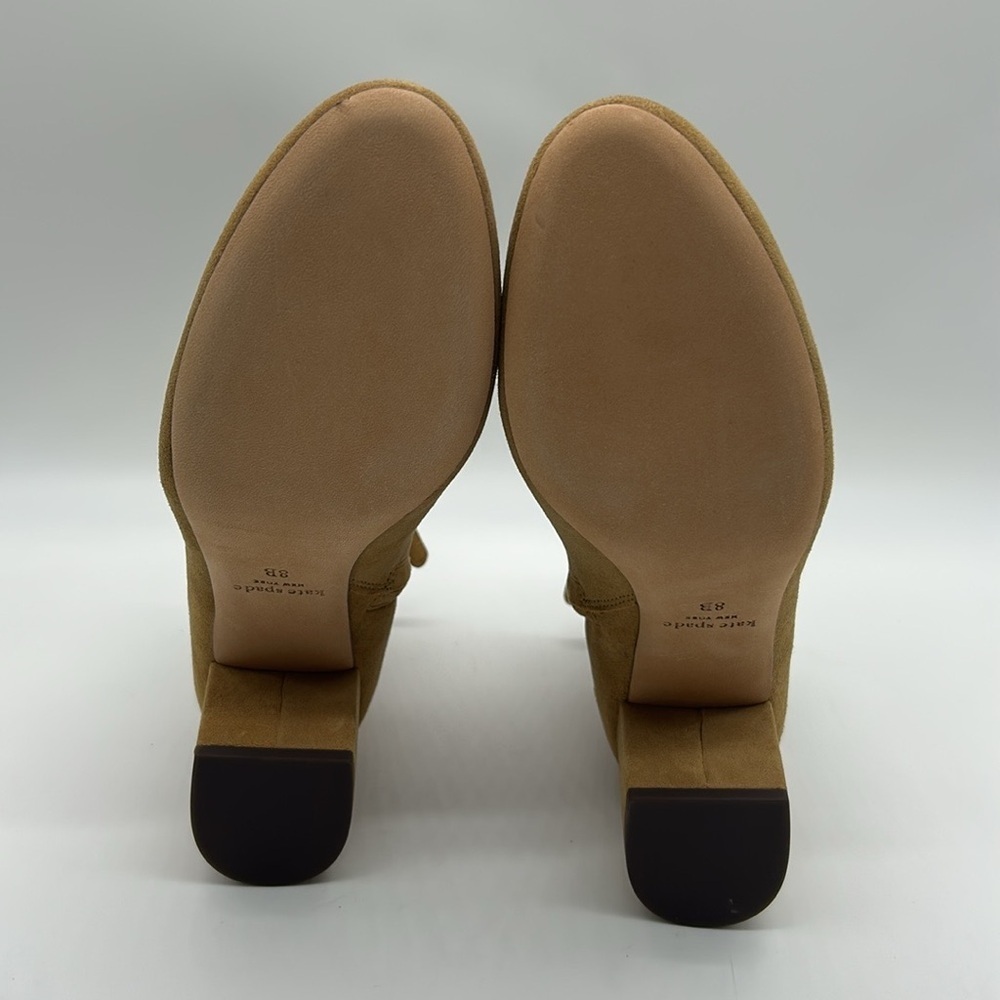 Kate Spade New York Knott Mid Boot Tan Suede Ankle Boots Women’s US 9.5B NWB - Picture 9 of 12
